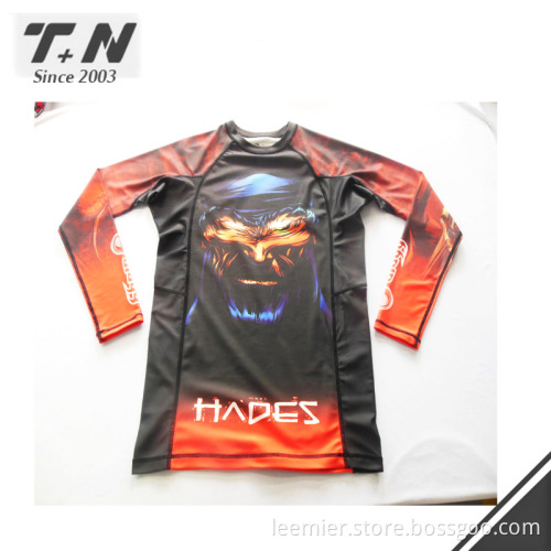 Wholesale High Quality Custom Sublimated Lycra MMA Rash Guard